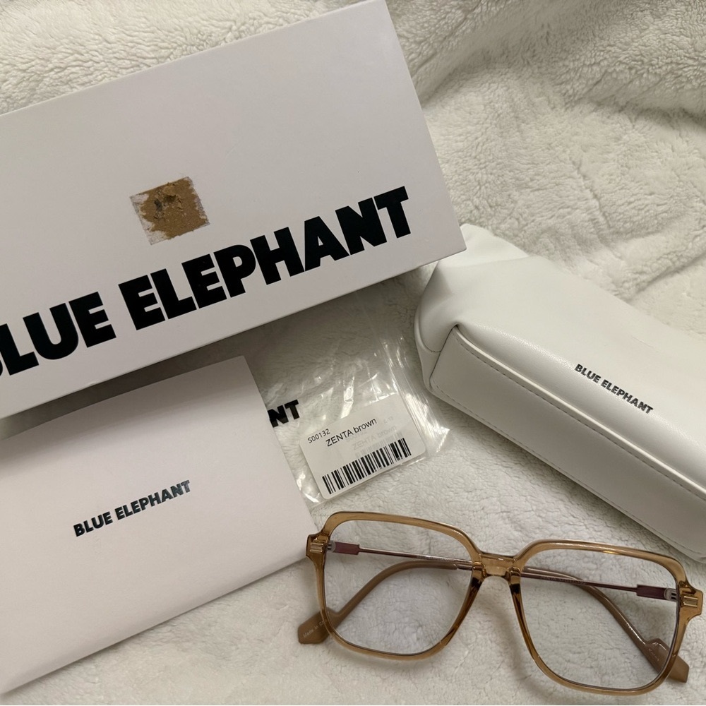 Blue Elephant Eyeglasses with Case